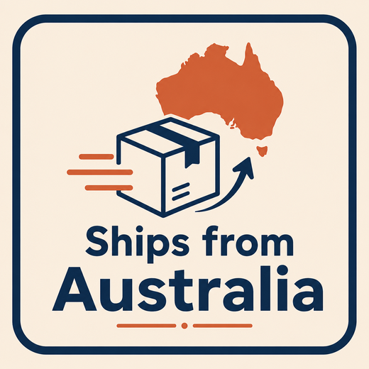 Ships from Australia label illustration